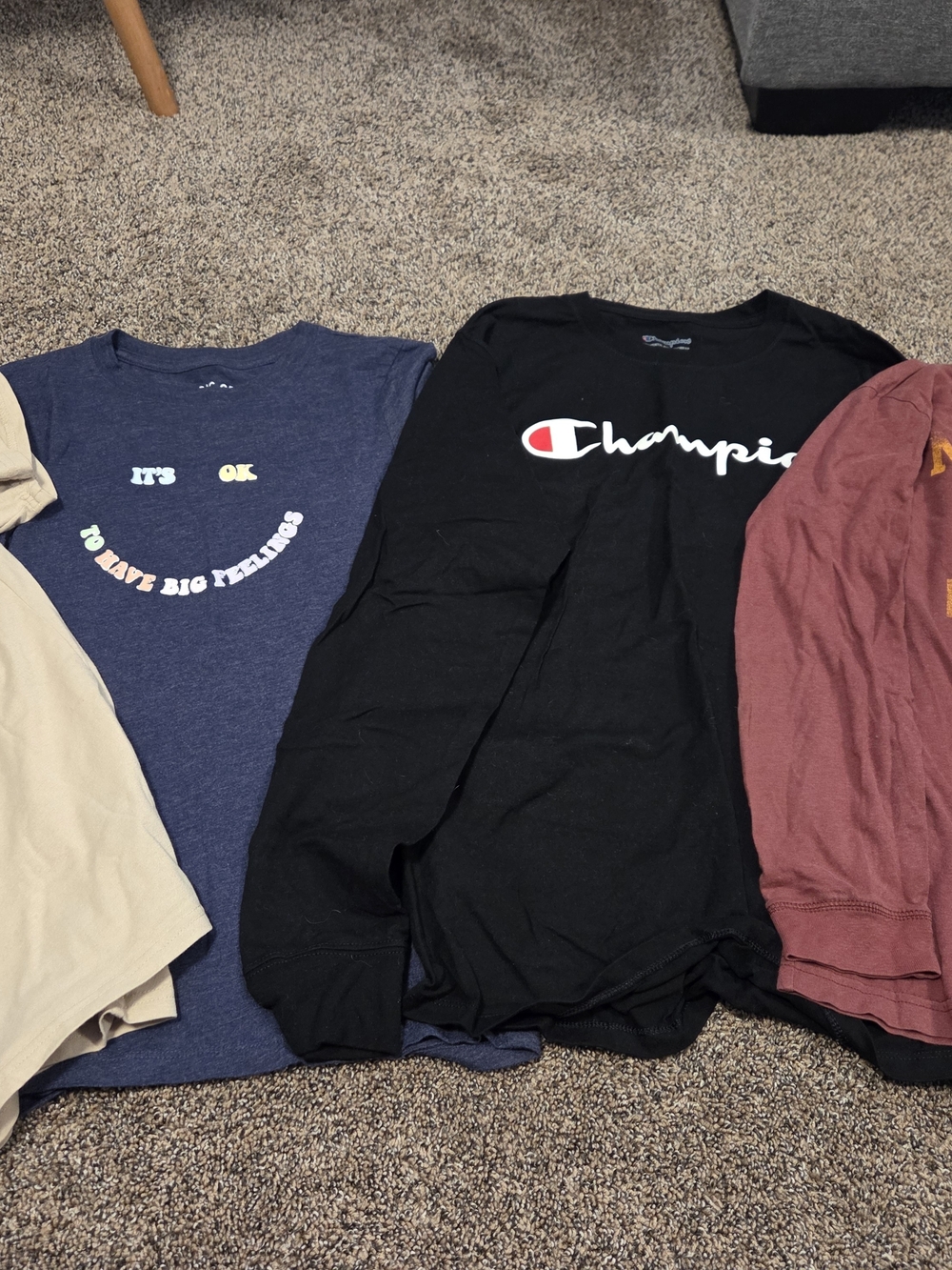 Lot Ladies Sz Small Champion Black Long-Sleeve Logo Tee for Kids